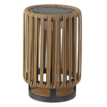 Sawara Modern Minimalist Faux Rattan Integrated Indoor/Outdoor LED Solar Powered Lantern